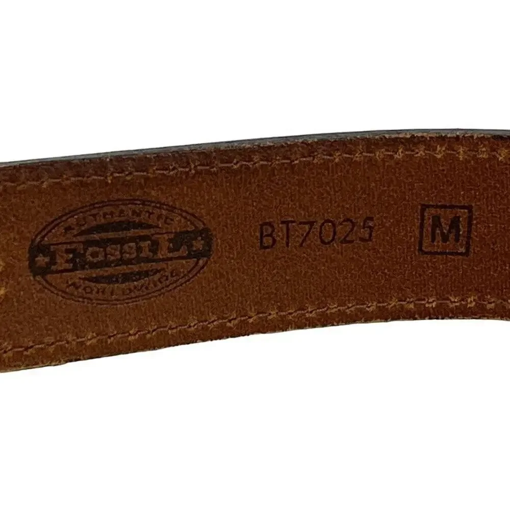 Fossil Womens Leather Brown Tan Gold Tone Buckle Adjustable 1.25
